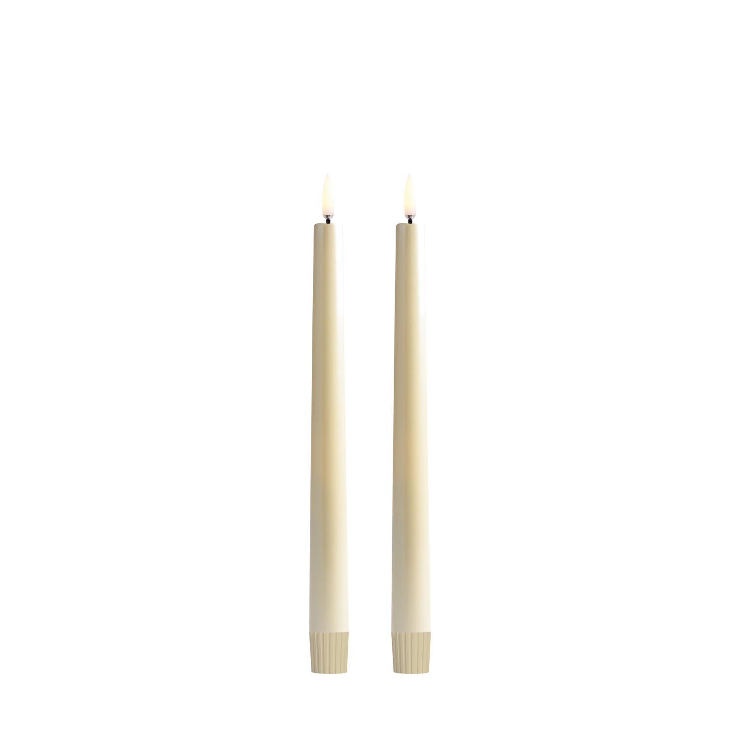 LED kronelys, Pearl Ivory Smooth - 2 stk